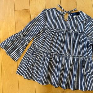 Blue Rain Striped Blouse